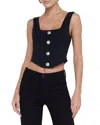 L Agence Saga Square-neck Corset Top In Black And Gold