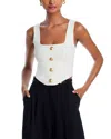 L Agence Saga Top In Ivory/gold