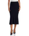 L Agence L'agence Salem Knit Flare Skirt In Blue
