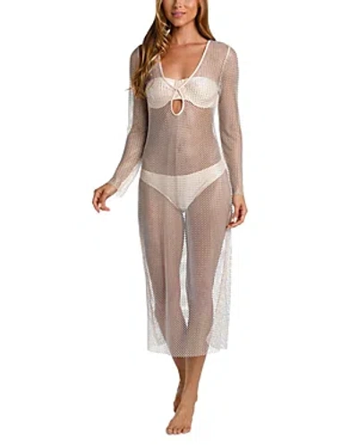 L Agence Women's Shimmer & Shine Covers Sara Crochet Cover-up Dress In Champagne