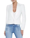L'agence Scarlet Sequined Tweed Cropped Blazer In Ivory Sequin