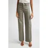 L Agence L'agence Scottie High Waist Coated Wide Leg Jeans In Green