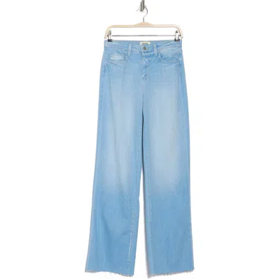 L Agence L'agence Scottie High Waist Raw Hem Wide Leg Jeans In Bayview