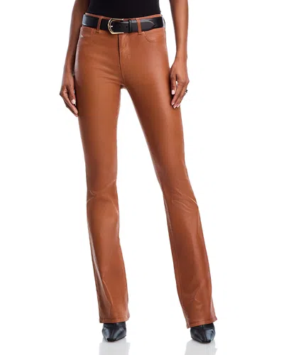 L Agence L'agence Selma High Rise Sleek Baby Bootcut Jeans In Cognac Coated In Brown