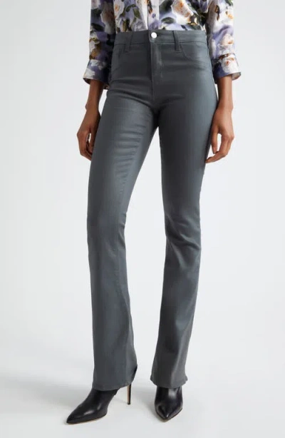 L Agence L'agence Selma High Waist Baby Boot Jeans In Dark Shadow Coated