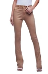 L Agence L'agence Selma High Waist Baby Bootcut Jeans In Brioche Coated