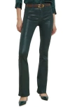 L Agence Selma Coated Jean In Forest Green In Forest Green Coated