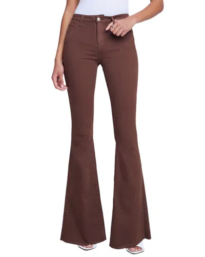 L Agence L'agence Sera High-rise Sneaker Dark Mocha Flare Jean In Brown