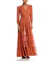 L'agence Seraphina Tiered Maxi Dress In Baked Clay
