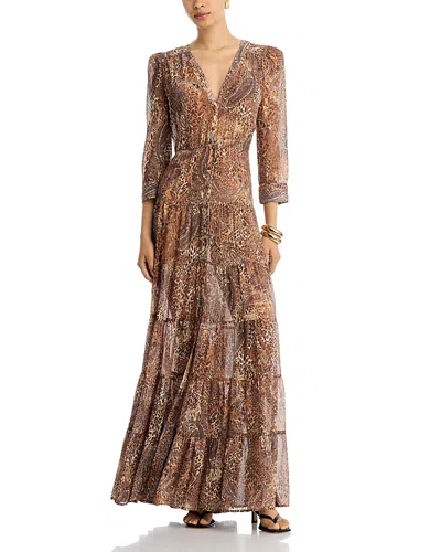 L Agence L'agence Seraphina Tiered Maxi Dress In Multi