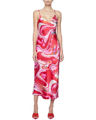 L Agence L'agence Seri Die Mid Length Silk Slip Dress