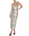 L Agence L'agence Seridie Midi Silk Slip Dress In Gray