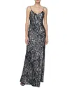 L Agence Serita Maxi Dress In Black/ecru Map Of Paris