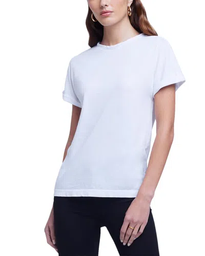 L Agence L'agence Shawn Crew T-shirt In White