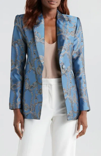 L'agence Sheila Structured Satin Blazer In Multi