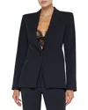 L Agence L'agence Sheila Structured Silk-blend Blazer In Blue