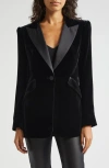 L Agence Sheila Structured Tux Blazer In Black In Black