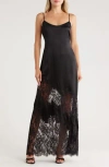 L'agence Silvana Silk Lace Gown In Black