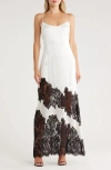L Agence Silvana Silk Lace Gown In White