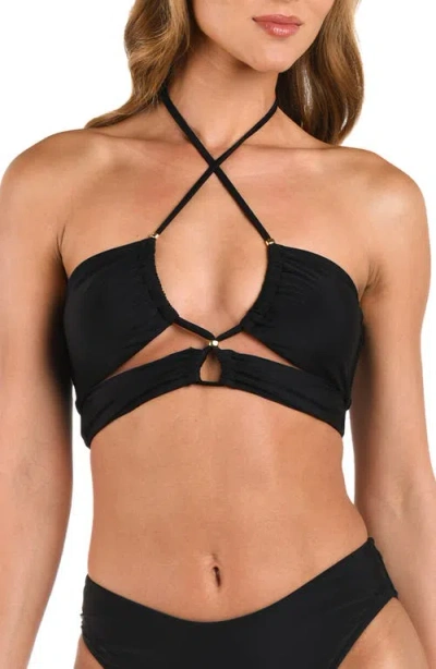 L Agence L'agence Sirena Solid Bikini Top In Black