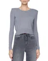 L'agence Sky Cropped Strong-shoulder Sweater