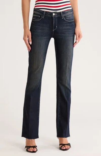 L Agence L'agence Sneeki Low Rise Raw Hem Straight Leg Jeans In Black