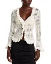 L Agence L'agence Solaris Open Stitch Cardigan In White