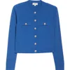 L Agence L'agence Sterling Collar Sweater In Blue Haze/nickel