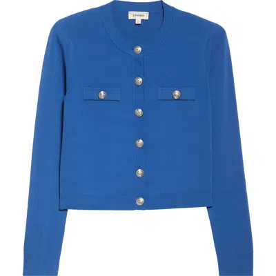 L Agence L'agence Sterling Collar Sweater In Blue Haze/nickel
