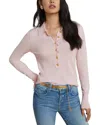 L Agence L'agence Sterling Collared Silk-blend Sweater In Pink