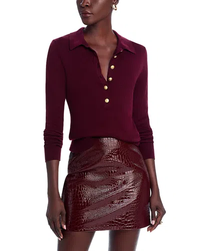 L Agence Sterling Collared Sweater Dark Syrah/gold