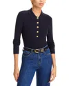 L Agence Sterling Jewel-button Sweater In Midnight Gold