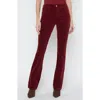 L Agence L'agence Stevie High Waist Straight Leg Velvet Pants In Dark Syrah