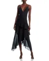 L'agence Sunniva Tiered Midi Dress In Black
