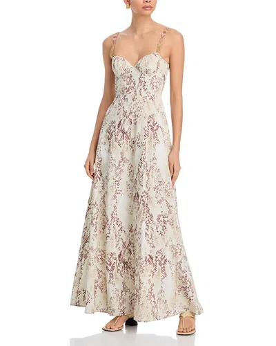 L Agence L'agence Sutton Beaded Strap Maxi Dress