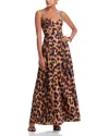 L'agence Sutton Beaded Strap Maxi Dress In Brown