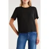 L Agence L'agence Suzette Flutter Sleeve Silk Blend T-shirt In Black