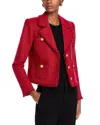 L Agence Sylvia Collared Jacket In Garnet Red In Garnet Red