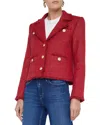 L Agence Sylvia Collared Jacket In Garnet Red In Red