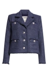 L'agence Sylvia Collared Jacket In Midnight