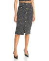 L Agence L'agence Tai Tweed Midi Skirt In Black/ecru