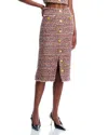 L Agence L'agence Tai Tweed Midi Skirt In Multi