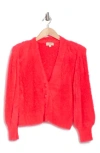 L'agence Talulla Crop Cardigan In Neon Coral