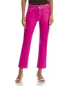 L Agence Tati High-rise Cropped Micro Bootcut Jeans In Fst Fuschia/wht Con Ct