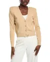 L Agence L'agence Taya Cropped V-neck Cardigan In Neutral