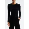 L'agence Tess Long Sleeve Crewneck T-shirt In Black