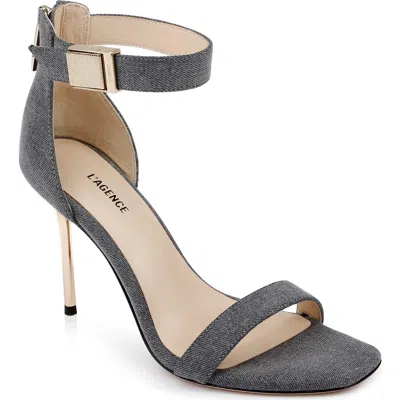 L'agence Thea Ankle Strap Sandal In Grey