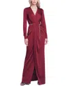 L'agence Thea Twist Front Chain Long Sleeve Gown