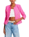 L Agence Tinlee Tweed Jacket In Shocking Pink