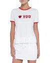 L Agence Tommie Crewneck Tee In White